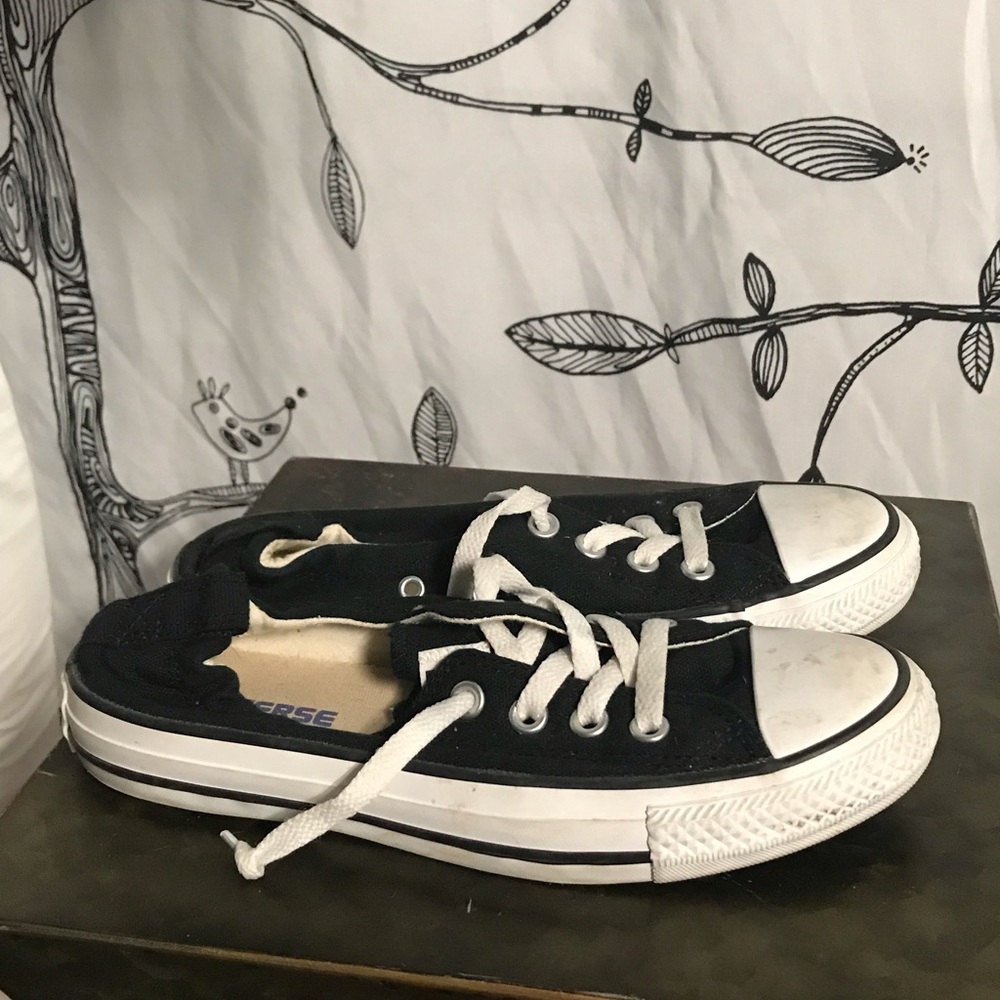 Converse black slip ons
